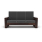 Solid Wood 5 Seater Sofa Set (3+1+1) | Natural & Walnut Finish Wooden Sofa with Cushions