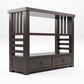 Solid Teak Wood Open Bookshelf with Storage Drawers – 2-Shelf Display & Storage Unit