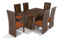 Jeenwood Wooden Dining Table Set 6 Seater | Solid Wood Dining Table with Chairs | Sheesham Wood | Dining Table and 6 Chairs | Home & Dining Room Furniture | Orange Cushion - Brown