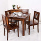 Jeenwood Solid Sheesham Wood 4 Seater Dining Table with 4 Chairs Seating | Wooden Dining Table Set | Dining Table 4 Seater for Dining Room Restaurant & Hotel - Brown