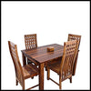 Jeenwood Sheesham Teak Wood Wooden Dining Table 4 Seater Wood Dining Set | 4 Seater Dining Table Set | Living Room | Dining Room Furniture | Wooden Dining 4 Chairs |Brown Provincial Teak - Provincial Teak Finish