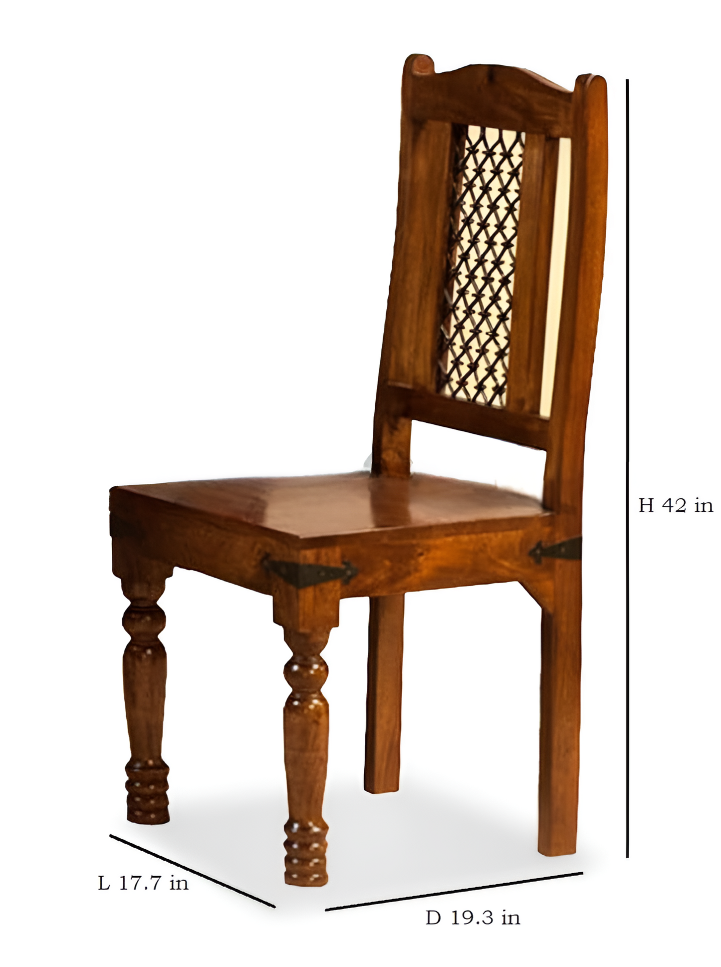 Solid Wood 4 Seater Dining Table Set with 2 Chairs and 1 Bench