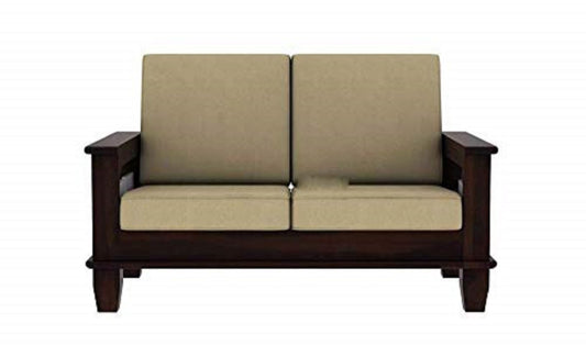 Jeenwood Solid Wooden Sheesham Teak Wood Sofa Set 2 Seater Home Living Room | 2 Seater Sofa Set Wooden | Office Furniture Sofa Set | Without Pillow | Two Seater Sofa Set - Walnut Finish 1