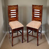 Jeenwood Solid Sheesham Wood Wooden Dining Chairs Set of 2, Study Chairs for Home - Natural Brown with Cushions - Natural Brown