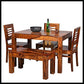 Jeenwood Wooden Solid Sheesham Wood Dining Table 4 Seater | Dining Table Set with 3 Chairs & 1 Bench | Home Dining Room Furniture Teak Wood Dining Table 4 Seater - Honey Finish 1