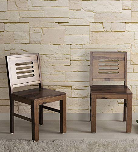 Jeenwood Solid Sheesham Wood Wooden Dining Chair Set of 2, Study Chair for Wooden Dining Chair Set of 2 Office Chair, Dining Room Set Living Room, Teak Finish - Teak Finish
