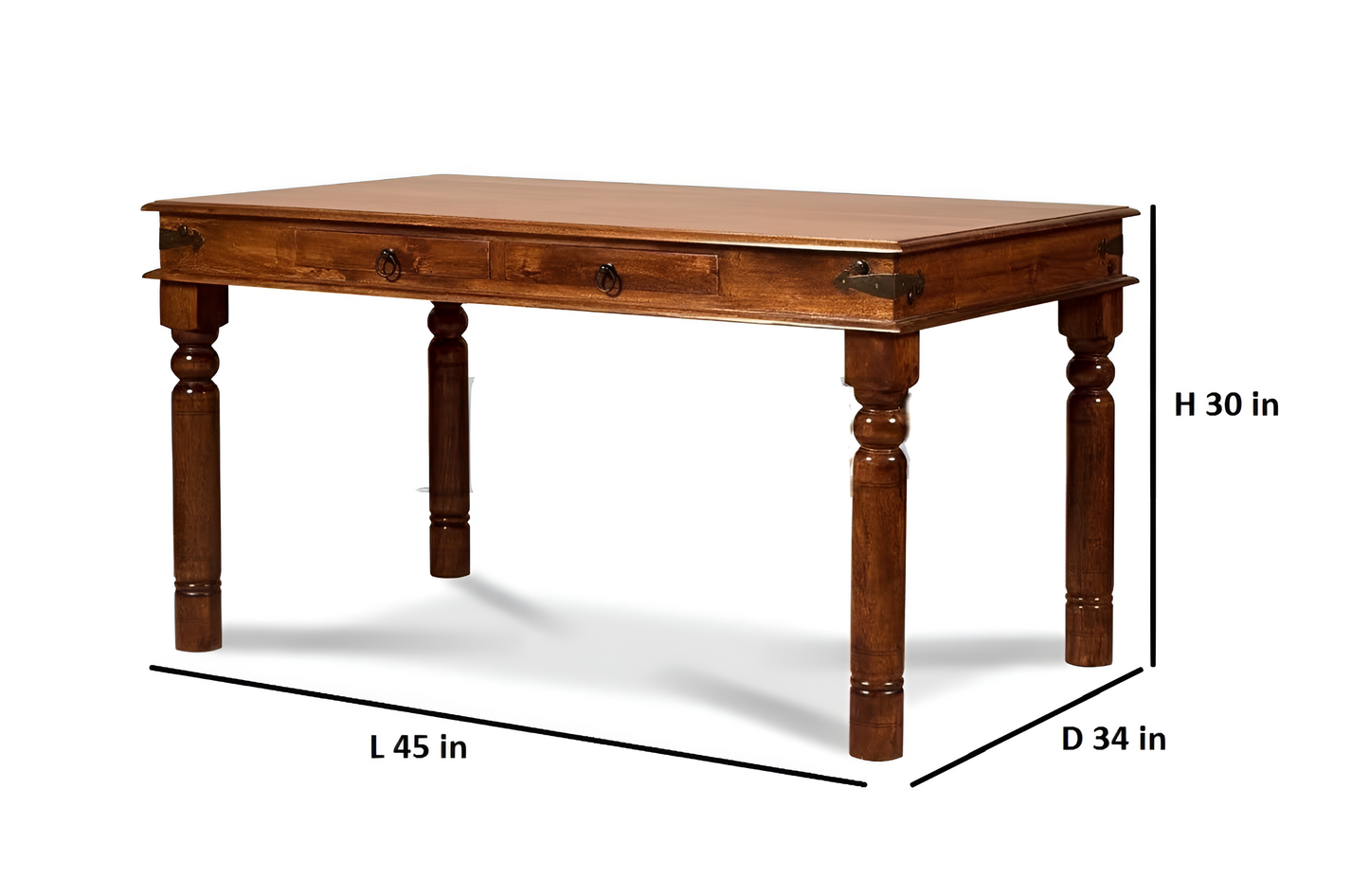 Solid Wood 4 Seater Dining Table Set with 2 Chairs and 1 Bench