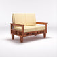 Premium Solid Wood 6 Seater Sofa Set (3+2+1) with Cushioned Seating | Natural & Walnut Finish
