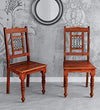 Jeenwood Solid Sheesham Wood Wooden Dining Chair Set of 2, Study Chair with Cushion for Wooden Dining Chair Set of 2 Office Chair, Dining Room Set Living Room, Maple Finish - Maple Finish