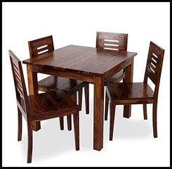 Jeenwood Wooden Solid Sheesham Wood Dining Table 4 Seater | Dining Table Set | Home Dining Room Furniture Wood Dining Table 4 Seater Dining Table | Honey - Honey Finish