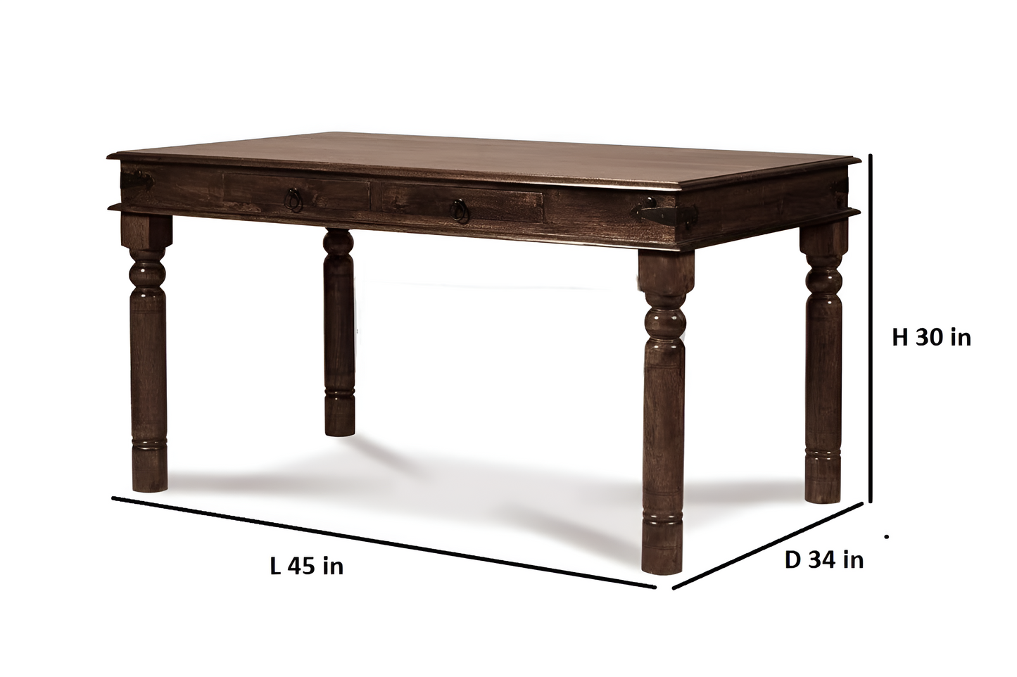 Solid Wood 4 Seater Dining Table Set with 2 Chairs and 1 Bench