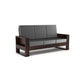 Solid Wood 5 Seater Sofa Set (3+1+1) | Natural & Walnut Finish Wooden Sofa with Cushions