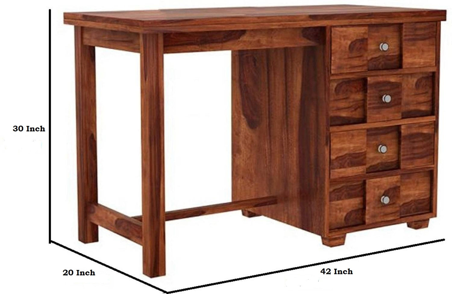 Solid Teak Wood Study / Writing Desk with 4 Drawers
