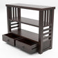 Solid Teak Wood Open Bookshelf with Storage Drawers – 2-Shelf Display & Storage Unit