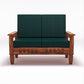 Solid Wood 4 Seater Sofa Set (Set of 2) | Natural & Walnut Finish Wooden Sofa with Cushions
