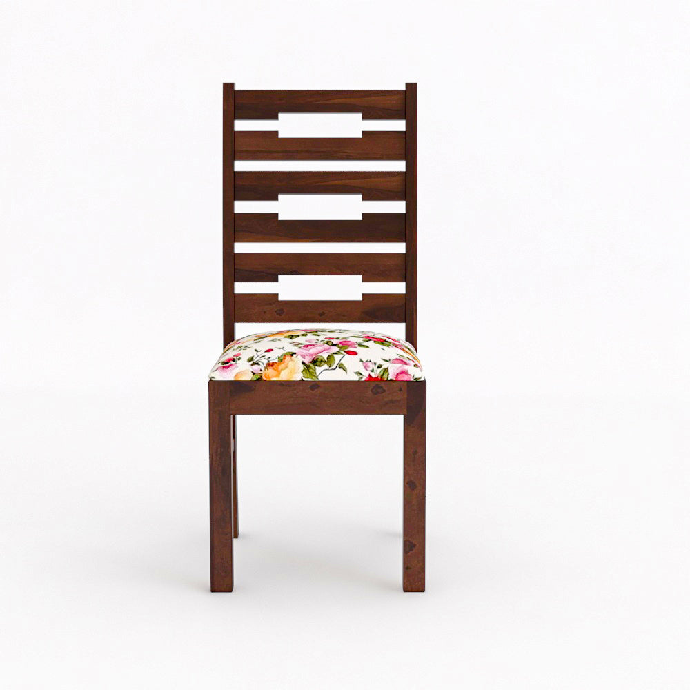 Solid Wood 4 Seater Dining Table Set with Cushioned Chairs