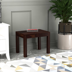 Solid Wood Multipurpose Side Table with Natural & Walnut Finish