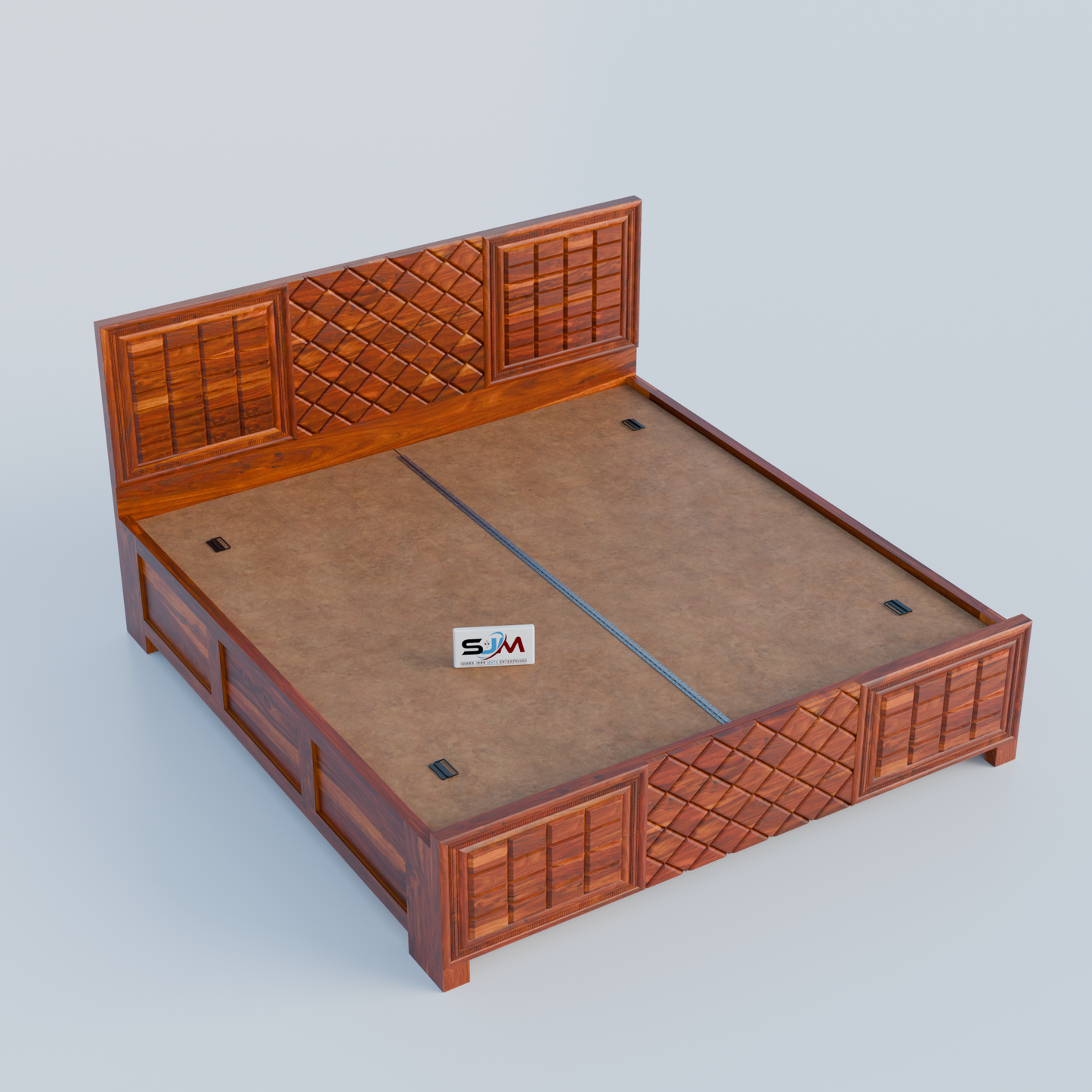 Luxury Sheesham Wood King Size Bed with storage for Home