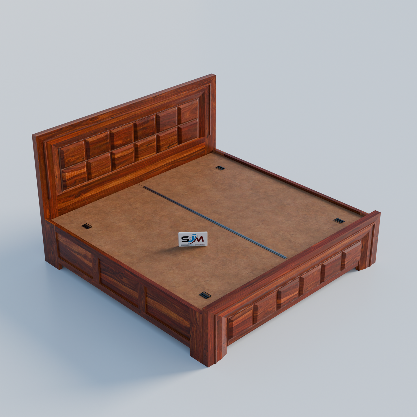 Sheesham Wood King Size Storage Bed for bedroom
