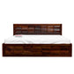 Solid Wood Queen Size Bed with Geometric Panel Headboard