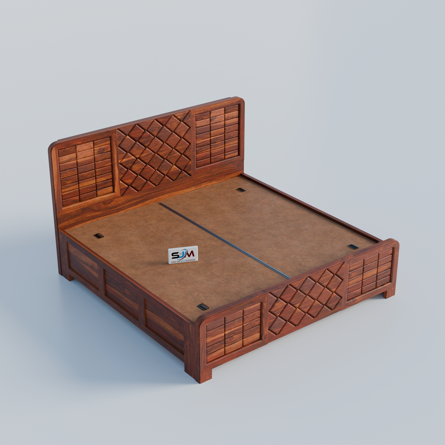 Premium Solid Wood King Size Storage Bed for Bedroom
