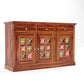 Solid Sheesham Wood Handcrafted Sideboard Cabinet with Hand-Painted Tile Doors