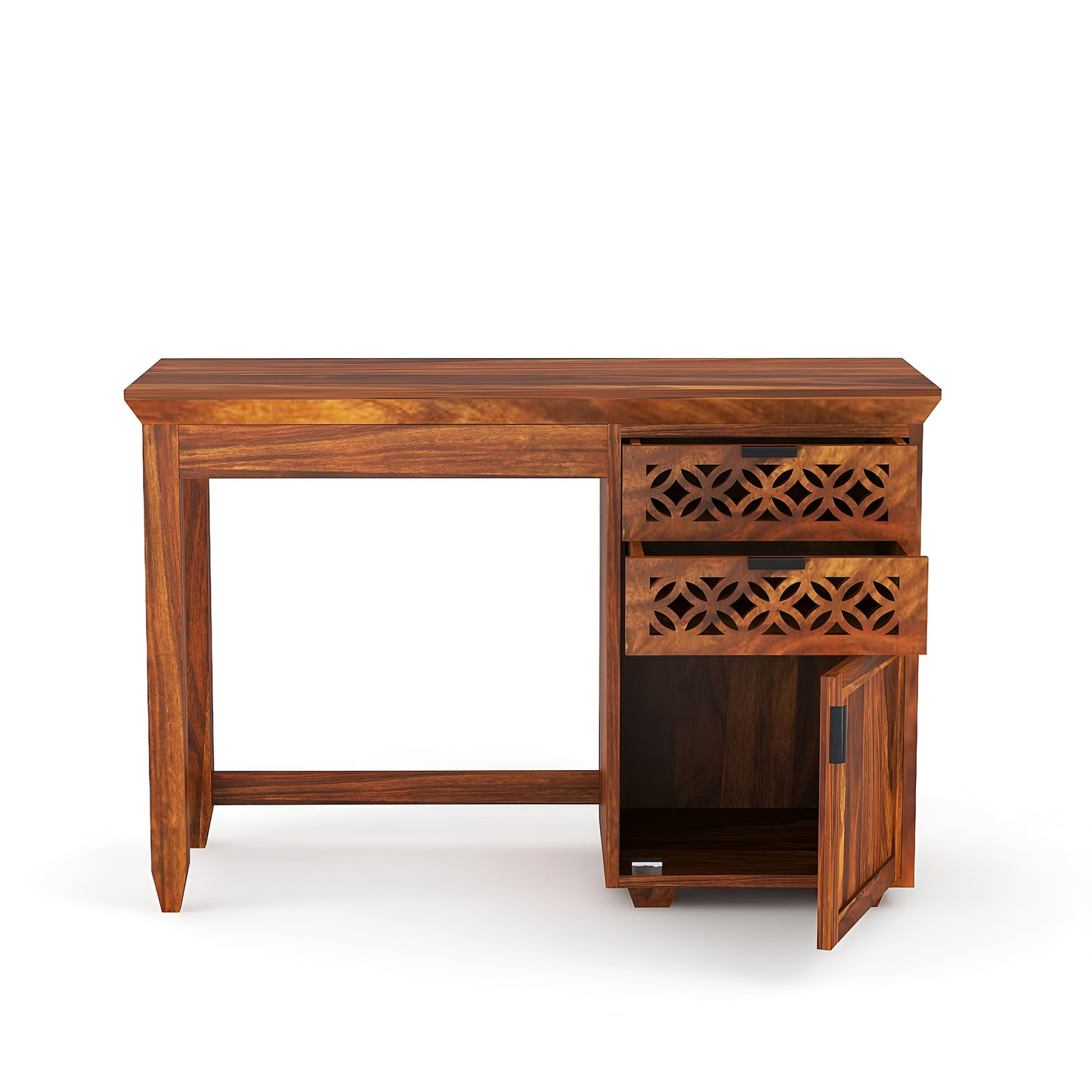 Teak Finish Wooden Office Desk for Home & Workspace
