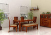 Jeenwood Wooden Dining Table 6 Seater | Six Seater Dinning Table with 4 Chairs & 1 Bench for Home | Dining Room Sets for Restraunts | Sheesham Wood, Honey Brown Finish - Brown