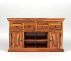 Jeenwood Solid Sheesham Wood Cabinet Drawer | Sideboard with Storage for Living Room | Bedroom | Hall | Home Furniture - Honey