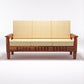 Premium Solid Wood 6 Seater Sofa Set (3+2+1) with Cushioned Seating | Natural & Walnut Finish