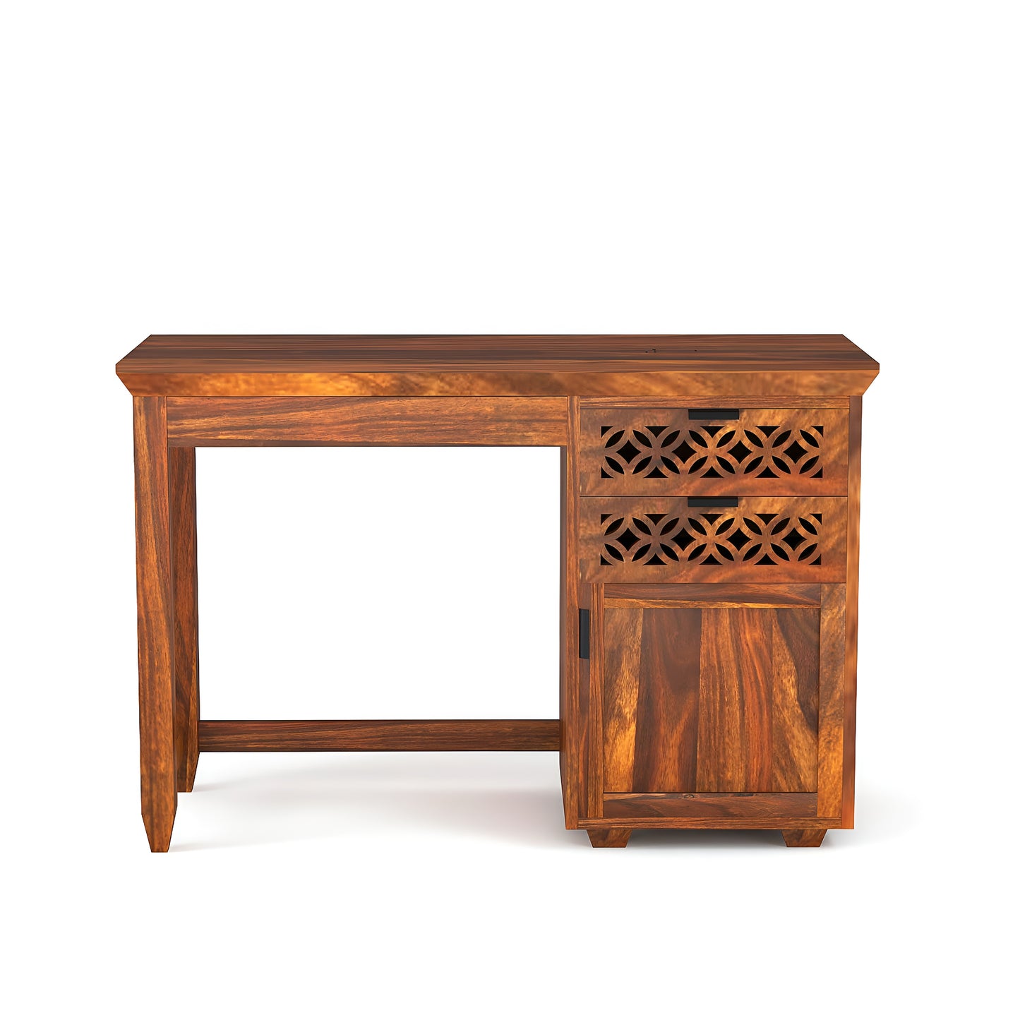 Teak Finish Wooden Office Desk for Home & Workspace