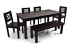Jeenwood Wooden Dining Table Set | 6 Seater Dining Table with 4 Chairs and 1 Bench | Sheesham Wood Dining Set | Home Dining Room Furniture | Without Cushion - Brown
