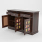 Solid Sheesham Wood Handcrafted Sideboard Cabinet with Hand-Painted Tile Doors