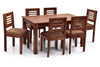 Jeenwood Wooden Dining Table Set | 6 Seater Dining Table with Chairs | Sheesham Wood Dining Set| Dining Set with 6 Chairs| Home Dining Room Furniture |Without Cushion - Brown