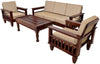 Jeenwood Wooden 5 Seater Sofa Set for Living Room | 3+1+1 Seater Sofa for Office & Lounge | Five Seater Sofa Sets for Home | Sheesham Wood, Dark Brown Finish - Dark Brown Finish