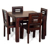 Jeenwood Solid Sheesham Wood 4 Seater Dining Table Set with 4 Chairs for Home Living Room Hall Wooden Furniture Four Seater Dinner Table Set for Hotels and Restaurants - Brown