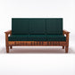 Solid Wood 5 Seater Sofa Set (3 Seater + 2 Single Seaters) | Natural & Walnut Finish with Cushioned Comfort