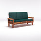 Solid Wood 5 Seater Sofa Set (3 Seater + 2 Single Seaters) | Natural & Walnut Finish with Cushioned Comfort
