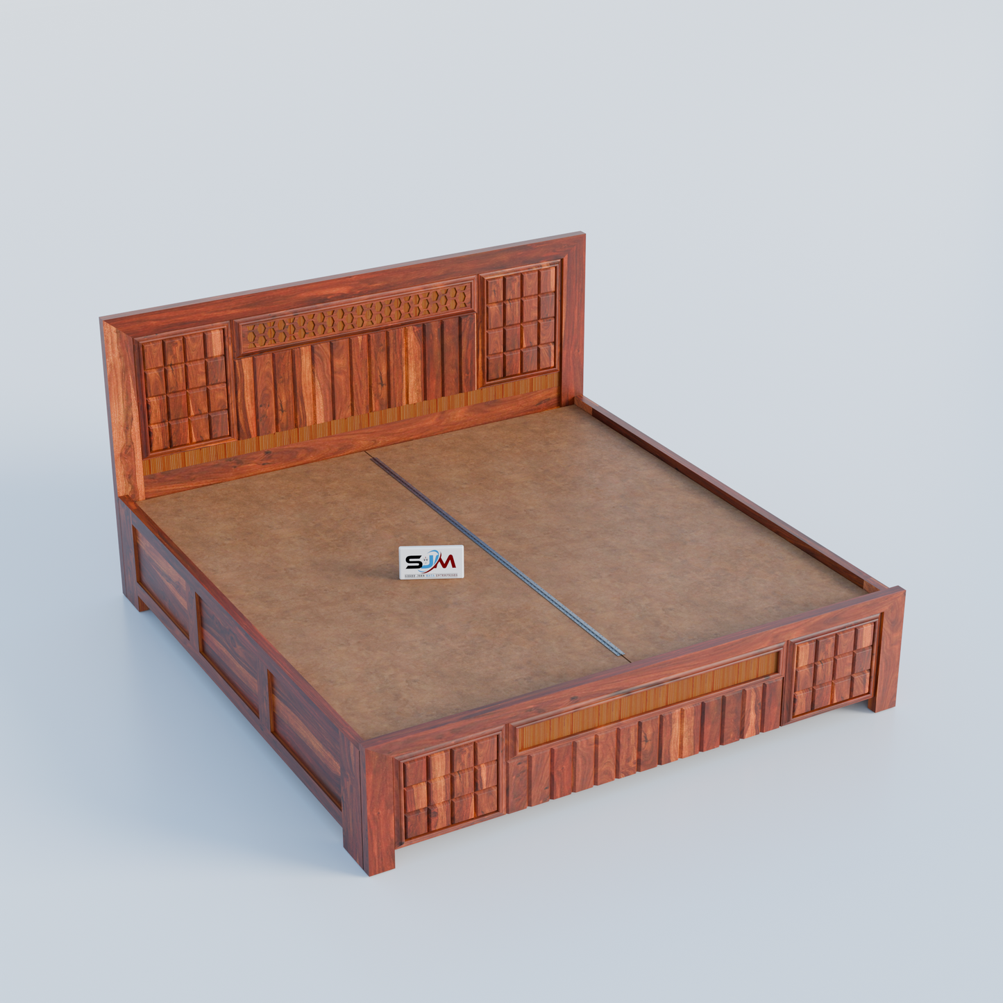 Solid Sheesham Wood King Size Bed with Storage for bedroom