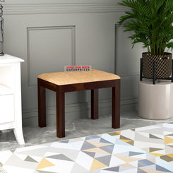 Solid Wood Multipurpose Side Table with Natural & Walnut Finish