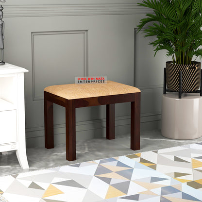 Solid Wood Multipurpose Side Table with Natural & Walnut Finish