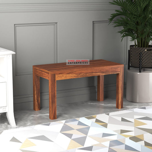 Jeenwood Sheesham Wooden Bench for Living Room - Dining Bench for Sitting | Home Outdoor Balcony Benches - Honey Without Cushion