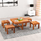 Jeenwood Sheeshsam Wooden Coffee Table with 4 Stools for Living Room - Solid Wood Coffee Table with Seating Stools Tea Table Teapoy Center Piece for Home Sofa Center Table - Alving Honey