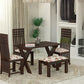 Jeenwood Sheesham Wooden 4 Seater Dining Table with 3 Chairs & 1 Bench - Dining Set for Dining Room - Wooden Dining Table 4 Seater with Cushion Seating Dining Table Set of 4 - Walnut