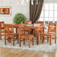 Jeenwood Sheesham Wooden 6 Seater Dining Table with 6 Chairs Dining Set for Dining Room - Wooden Dining Table Set 6 Seater for Living Room Home - Honey