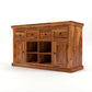 Solid Sheesham Wood Sideboard Cabinet with Drawers, Shelves & Doors
