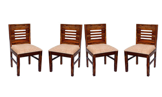 Jeenwood Wooden Chair Sheesham Wood Dining Chairs Set of 4 | Dining Chair Only | Outdoor and Garden Chair | Home Office Chairs | Dining Room Furniture | Set of 4 | Finish Brown - Brown