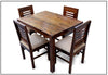 Jeenwood Wooden Dining Table 4 Seater | Four Seater Dinning Table with 4 Chairs for Home | Dining Room Sets for Restraunts | Sheesham Wood, Natural Brown - Brown