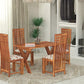 Jeenwood Sheesham Wooden 4 Seater Dining Table with Cushion Chairs Dining Set for Dining Room - Wooden Dining 4 Seater Modern Dining Table Set of 4 for Living Room Home - Honey