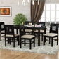 Jeenwood Sheesham Wooden 6 Seater Dining Table with 6 Chairs Dining Set for Dining Room - Wooden Dining Table Set 6 Seater with Cushion Seating - for Living Room Home - Walnut